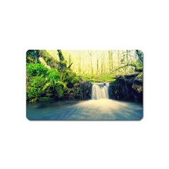 Waterfall River Nature Forest Magnet (name Card) by Pakrebo