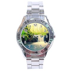 Waterfall River Nature Forest Stainless Steel Analogue Watch by Pakrebo