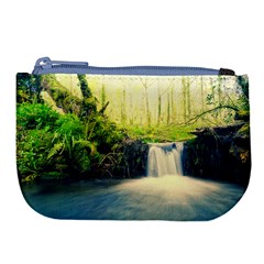 Waterfall River Nature Forest Large Coin Purse by Pakrebo