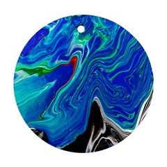 Paint Acrylic Paint Art Colorful Blue Ornament (round)