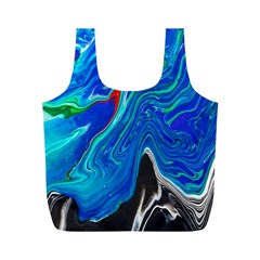 Paint Acrylic Paint Art Colorful Blue Full Print Recycle Bag (m) by Pakrebo