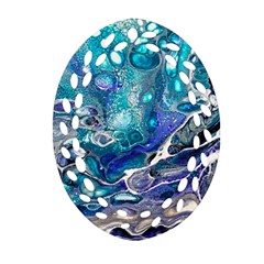 Paint Acrylic Paint Art Colorful Oval Filigree Ornament (two Sides) by Pakrebo