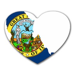 Flag Map Of Idaho Heart Mousepads by abbeyz71