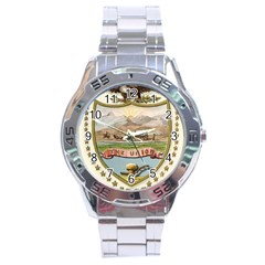Historical Coat Of Arms Of Idaho Territory Stainless Steel Analogue Watch by abbeyz71