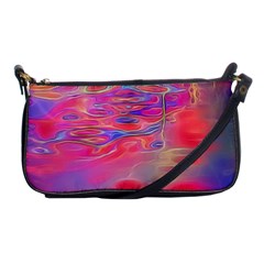 Purple Red Abstract Pool Shoulder Clutch Bag by bloomingvinedesign