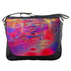 Purple Red Abstract Pool Messenger Bag by bloomingvinedesign