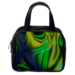 Green Blue Yellow Swirl Classic Handbag (one Side) by bloomingvinedesign
