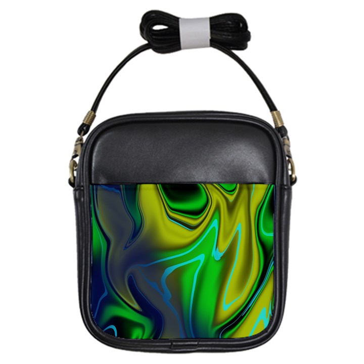 Green Blue Yellow Swirl Girls Sling Bag