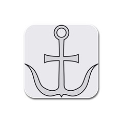 Anchored Cross Rubber Square Coaster (4 Pack)  by abbeyz71