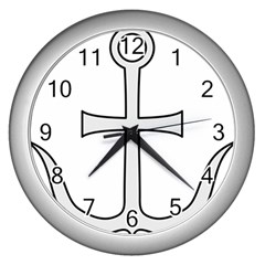 Anchored Cross Wall Clock (Silver)