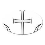 Anchored Cross Oval Magnet Front