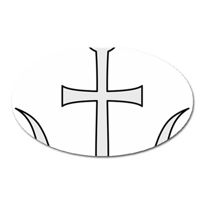 Anchored Cross Oval Magnet