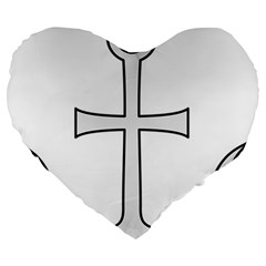 Anchored Cross Large 19  Premium Heart Shape Cushions by abbeyz71