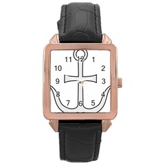 Anchored Cross Rose Gold Leather Watch  by abbeyz71