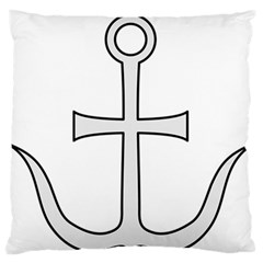 Anchored Cross Large Flano Cushion Case (one Side) by abbeyz71