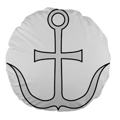 Anchored Cross Large 18  Premium Flano Round Cushions