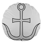 Anchored Cross Large 18  Premium Flano Round Cushions Front