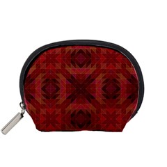 Maroon Triangle Pattern Seamless Accessory Pouch (small)