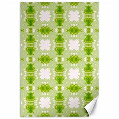 Seamless Wallpaper Background Green White Canvas 12  X 18 