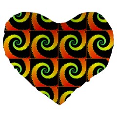 Spiral Seamless Pattern Fractal Large 19  Premium Flano Heart Shape Cushions by Pakrebo