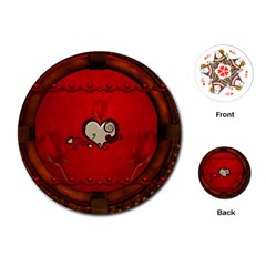 Beautiful Elegant Hearts With Roses Playing Cards Single Design (round) by FantasyWorld7