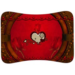 Beautiful Elegant Hearts With Roses Velour Seat Head Rest Cushion by FantasyWorld7