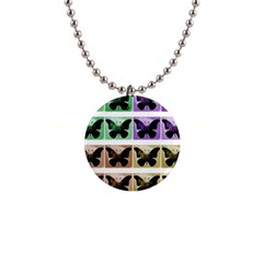 Seamless Wallpaper Butterfly 1  Button Necklace