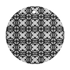 Seamless Wallpaper Pattern Ornamen Black White Ornament (round)
