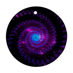 Fractal Spiral Space Galaxy Ornament (round)