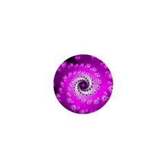 Fractal Pink Spiral Helix 1  Mini Buttons by Pakrebo