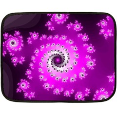 Fractal Pink Spiral Helix Fleece Blanket (mini) by Pakrebo