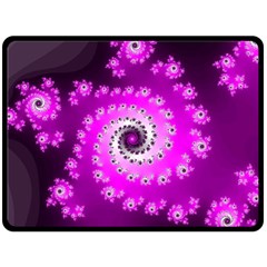 Fractal Pink Spiral Helix Fleece Blanket (large)  by Pakrebo