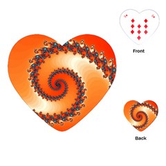 Fractal Rendering Spiral Twist Orange Playing Cards Single Design (heart) by Pakrebo