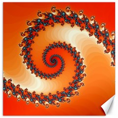 Fractal Rendering Spiral Twist Orange Canvas 12  X 12  by Pakrebo