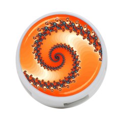 Fractal Rendering Spiral Twist Orange 4-port Usb Hub (two Sides) by Pakrebo
