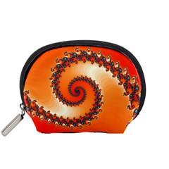 Fractal Rendering Spiral Twist Orange Accessory Pouch (small)