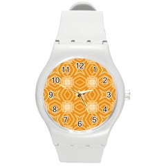 Seamless Pattern Ornament Design Round Plastic Sport Watch (m) by Pakrebo