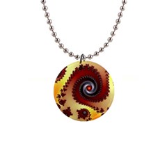 Fractal Rendering Spiral Twist 1  Button Necklace by Pakrebo