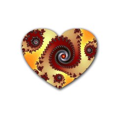 Fractal Rendering Spiral Twist Rubber Coaster (heart)  by Pakrebo