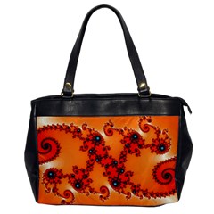 Fractal Rendering Spiral Curve Orange Oversize Office Handbag by Pakrebo