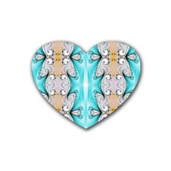 Seamless Wallpaper Pattern Symmetry Art Heart Coaster (4 Pack)  by Pakrebo
