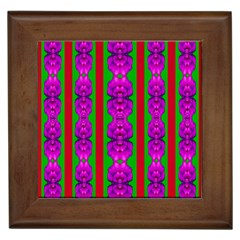 Love For The Fantasy Flowers With Happy Purple And Golden Joy Framed Tiles by pepitasart