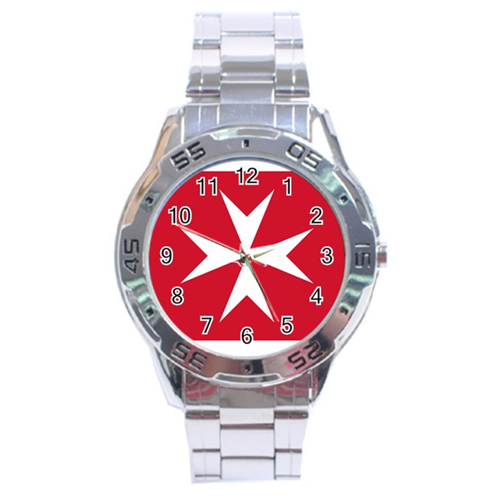 Civil Ensign Of Malta Stainless Steel Analogue Watch