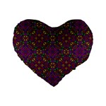 Triangle Pattern Kaleidoscope Color Standard 16  Premium Flano Heart Shape Cushions Front