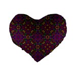 Triangle Pattern Kaleidoscope Color Standard 16  Premium Flano Heart Shape Cushions Back