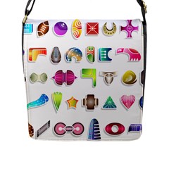 Shapes Abstract Set Pack Flap Closure Messenger Bag (l) by Pakrebo