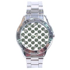 Graphic Pattern Flowers Stainless Steel Analogue Watch by Pakrebo