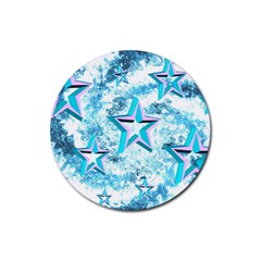 Stars Background Star Shiny Rubber Round Coaster (4 pack) 