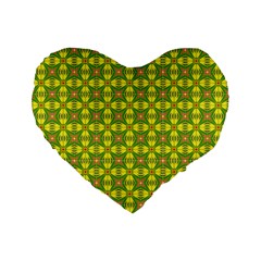 Seamless Wallpaper Pattern Ornament Standard 16  Premium Flano Heart Shape Cushions by Pakrebo