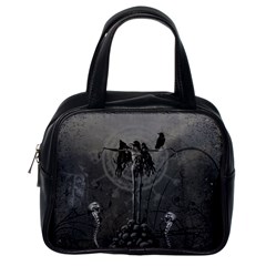 Awesome Crow Skeleton With Skulls Classic Handbag (one Side) by FantasyWorld7